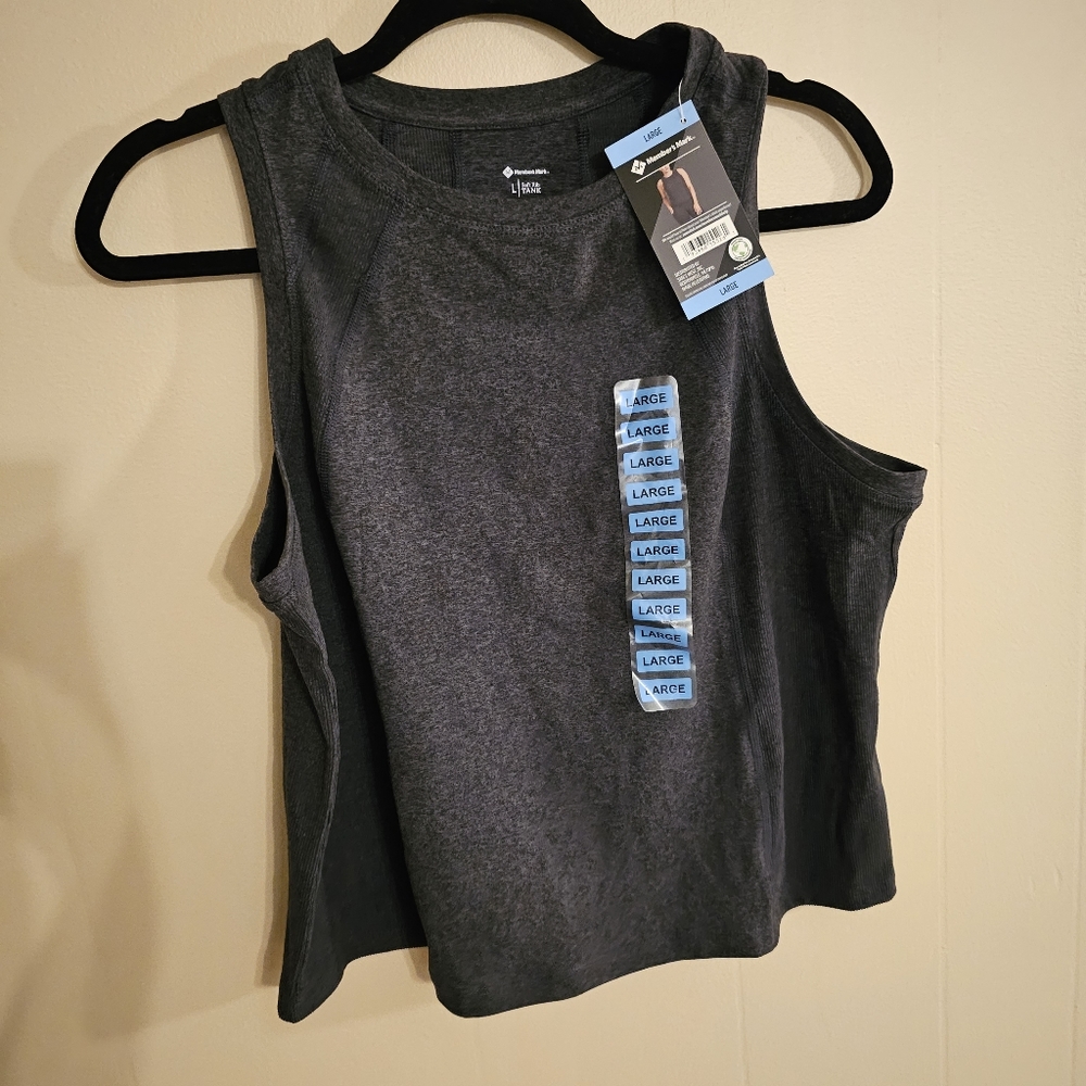 Grey Ribbed Athleisure Tanktop by Member's Mark